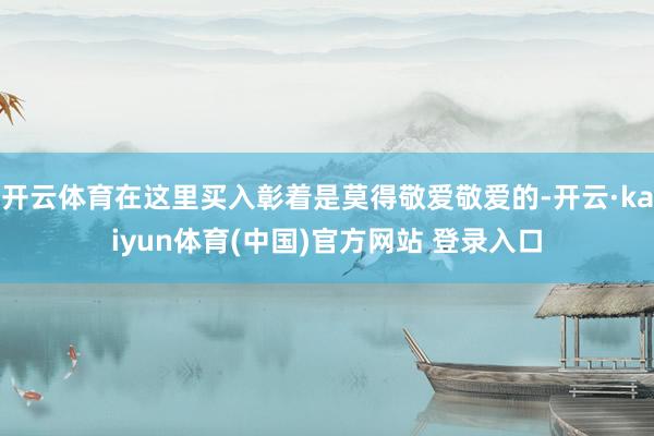 开云体育在这里买入彰着是莫得敬爱敬爱的-开云·kaiyun体